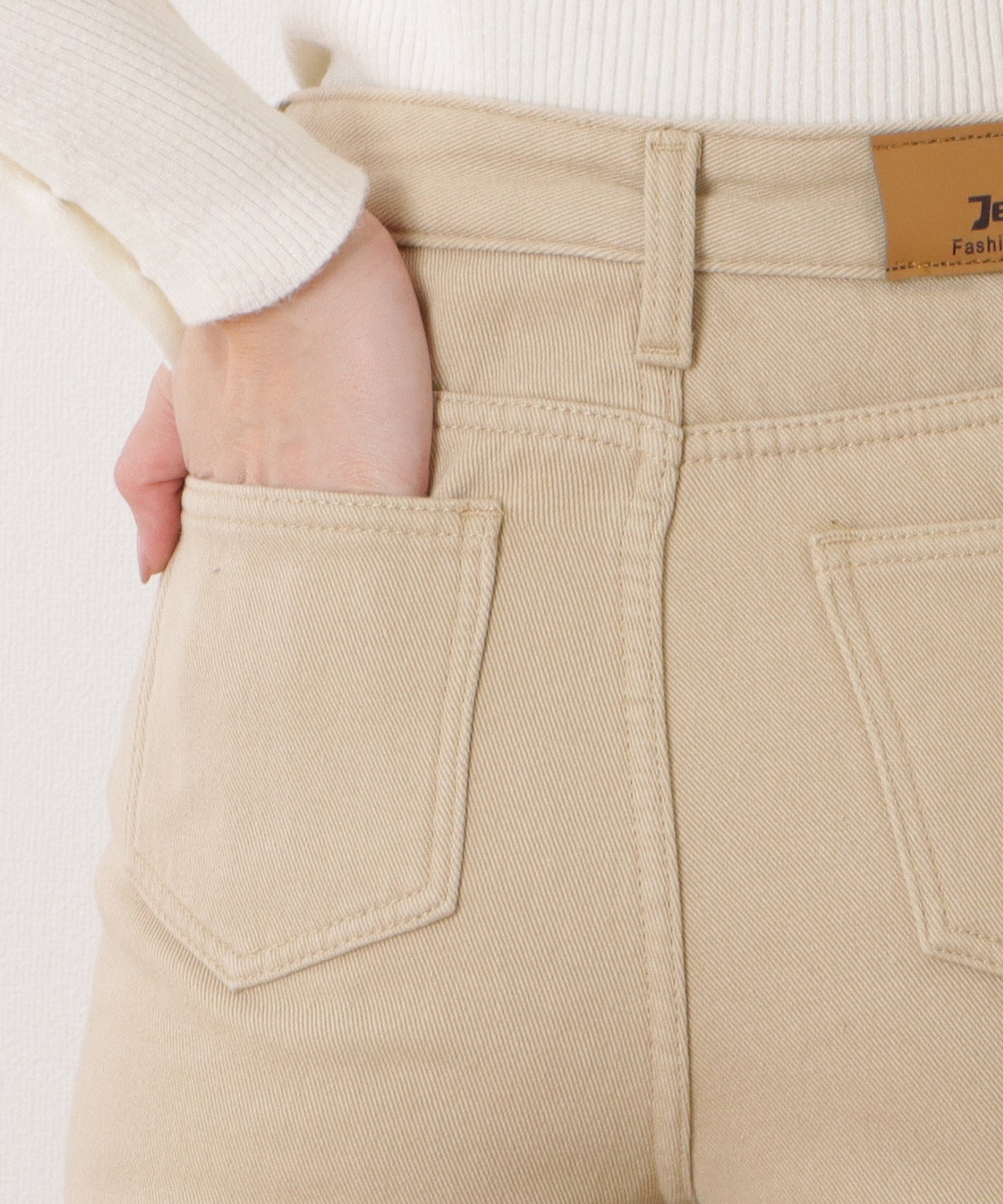 選べる2タイプ ハイウエストストレートデニムパンツ
