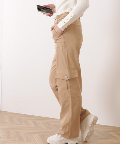 ハイウエスト ルーズ フィット ストレート カーゴ パンツ