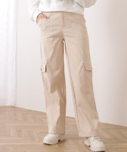 ハイウエスト ルーズ フィット ストレート カーゴ パンツ