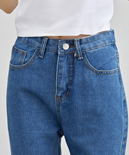 ハイウエスト フリル リボン フレア デニム パンツ