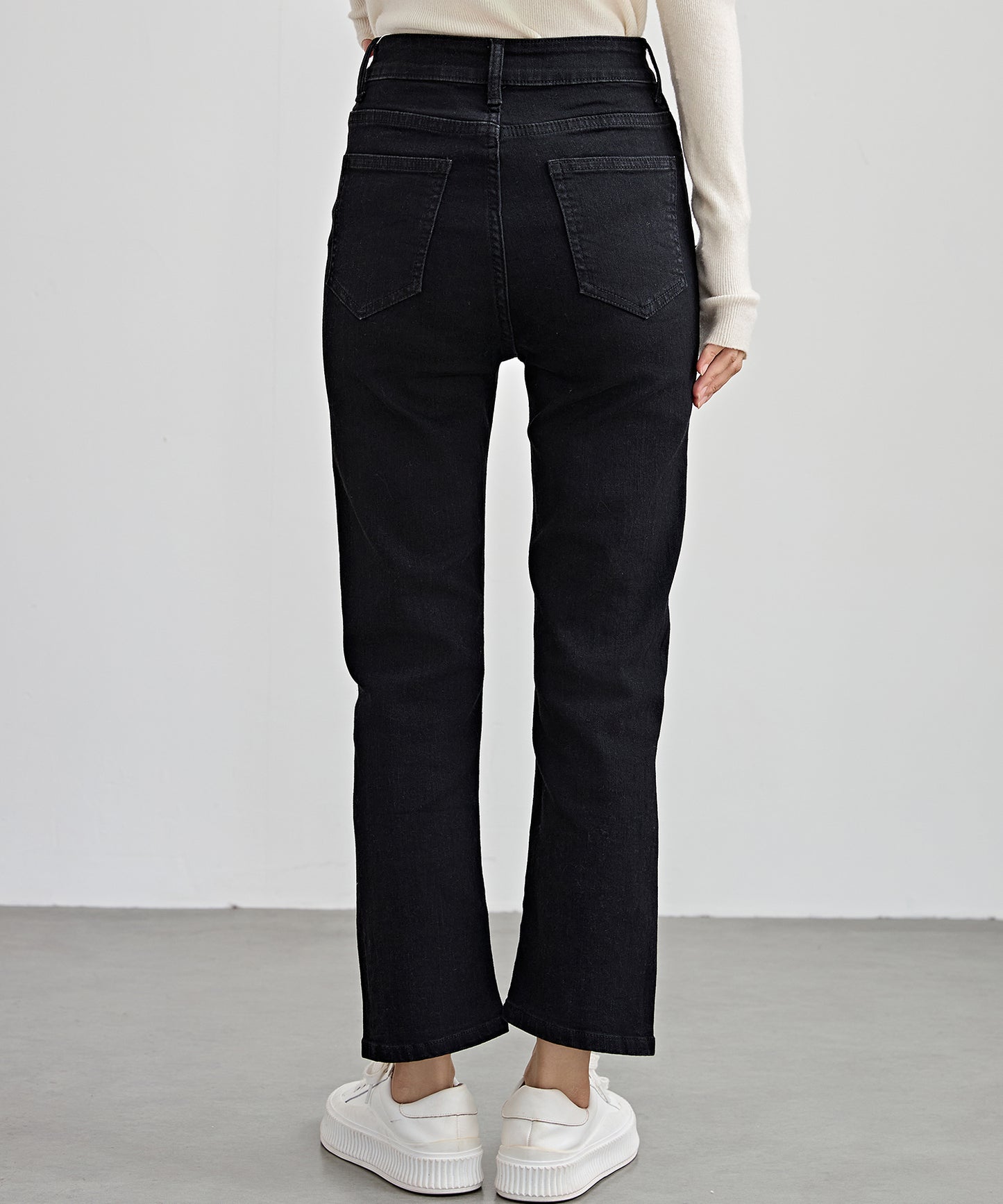 ハイウエスト サイドボタン 9分丈 デニム パンツ