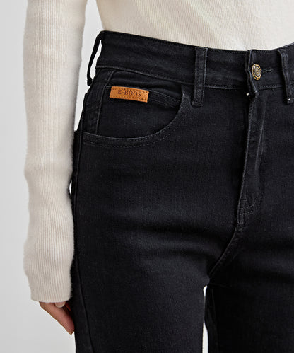 ハイウエスト サイドボタン 9分丈 デニム パンツ