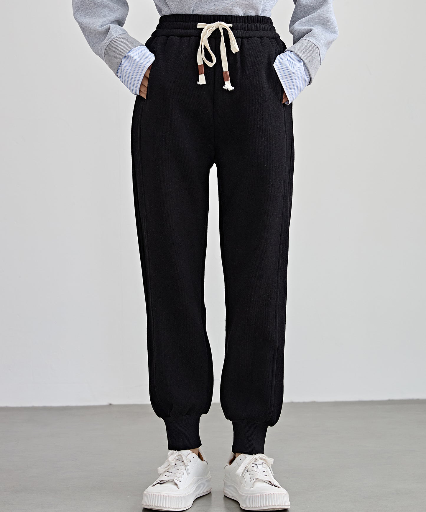 裏起毛 ルーズ フィット イージー アンクル パンツ