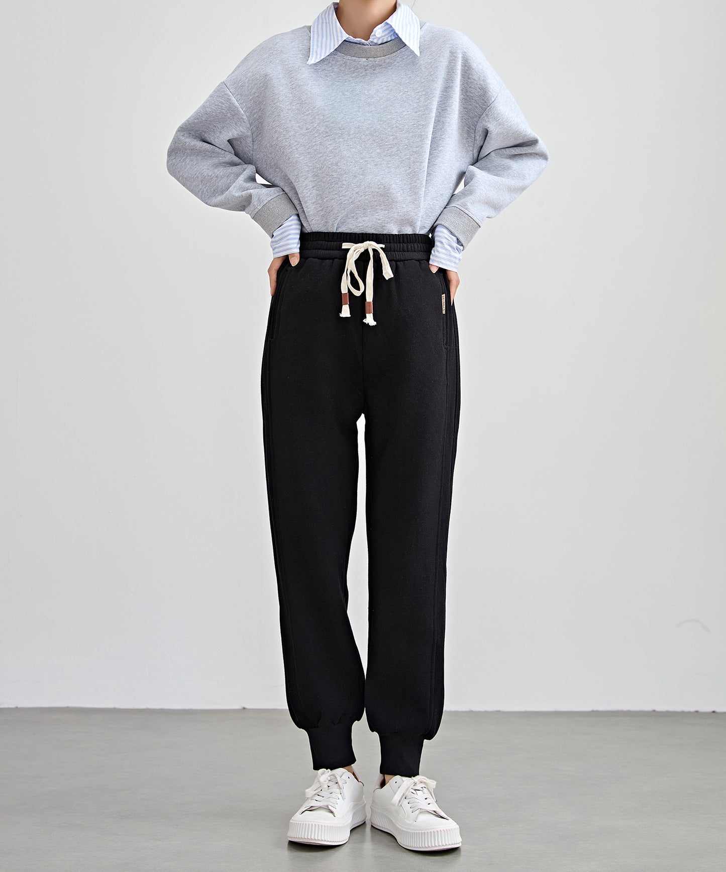 裏起毛 ルーズ フィット イージー アンクル パンツ