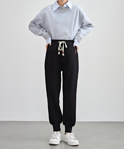 裏起毛 ルーズ フィット イージー アンクル パンツ