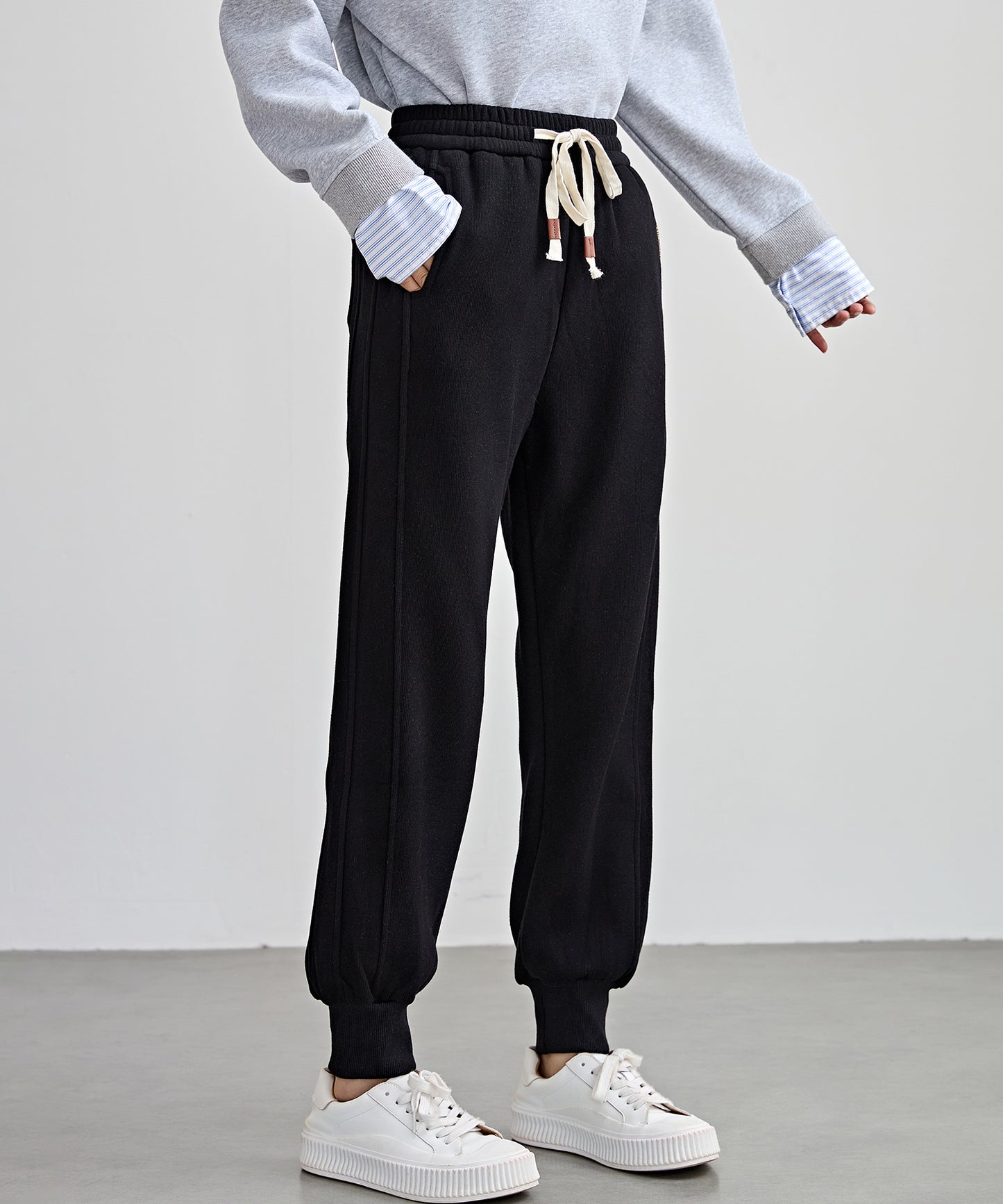 裏起毛 ルーズ フィット イージー アンクル パンツ