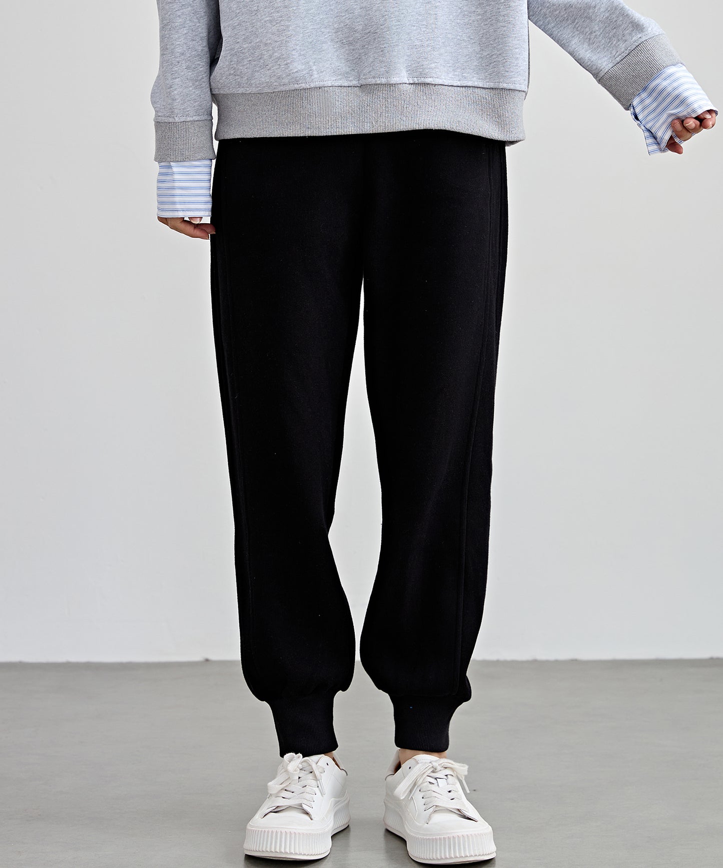 裏起毛 ルーズ フィット イージー アンクル パンツ