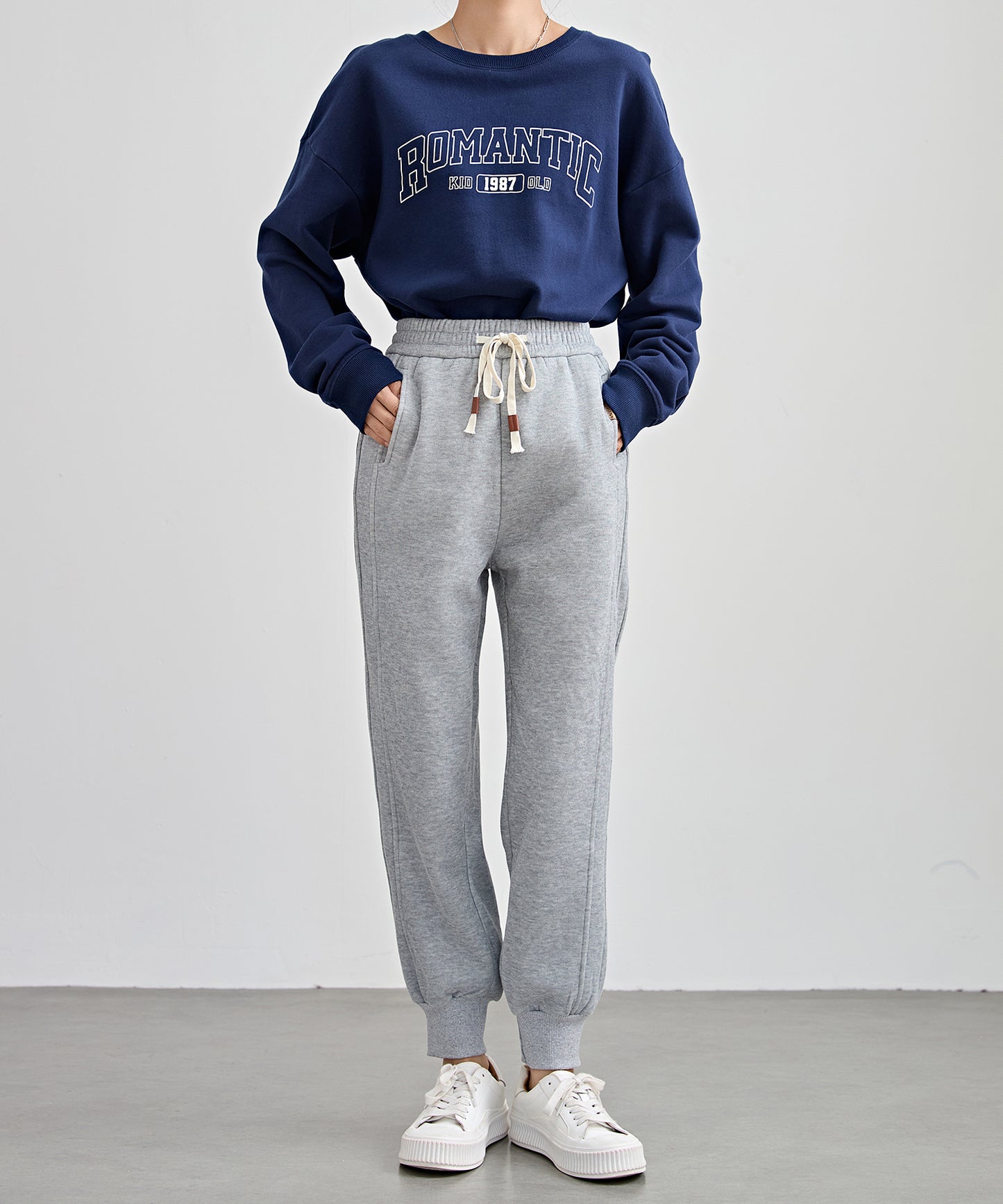 裏起毛 ルーズ フィット イージー アンクル パンツ