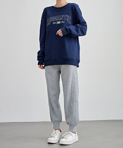 裏起毛 ルーズ フィット イージー アンクル パンツ