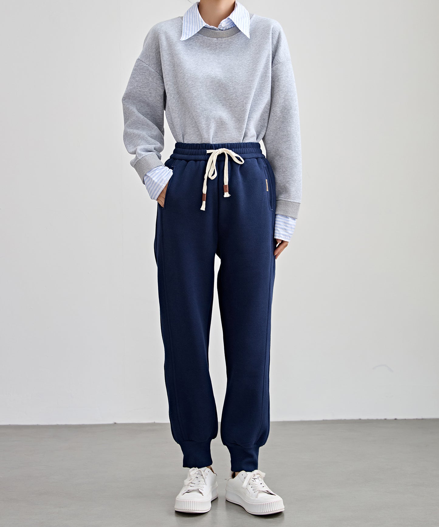 裏起毛 ルーズ フィット イージー アンクル パンツ