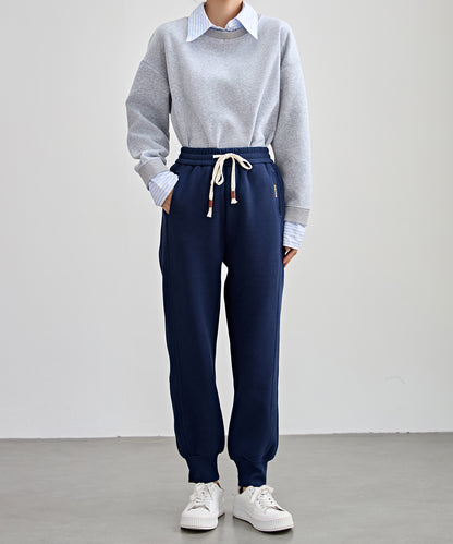 裏起毛 ルーズ フィット イージー アンクル パンツ