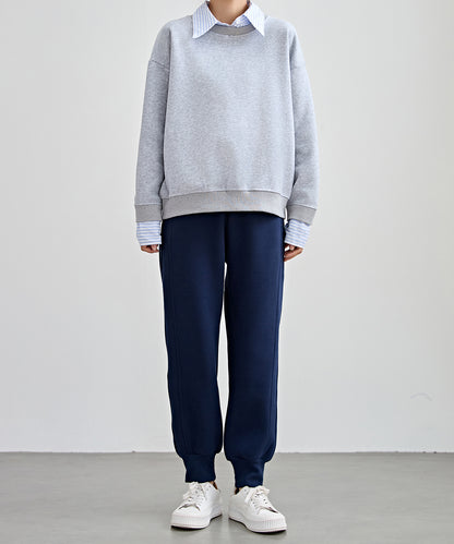 裏起毛 ルーズ フィット イージー アンクル パンツ