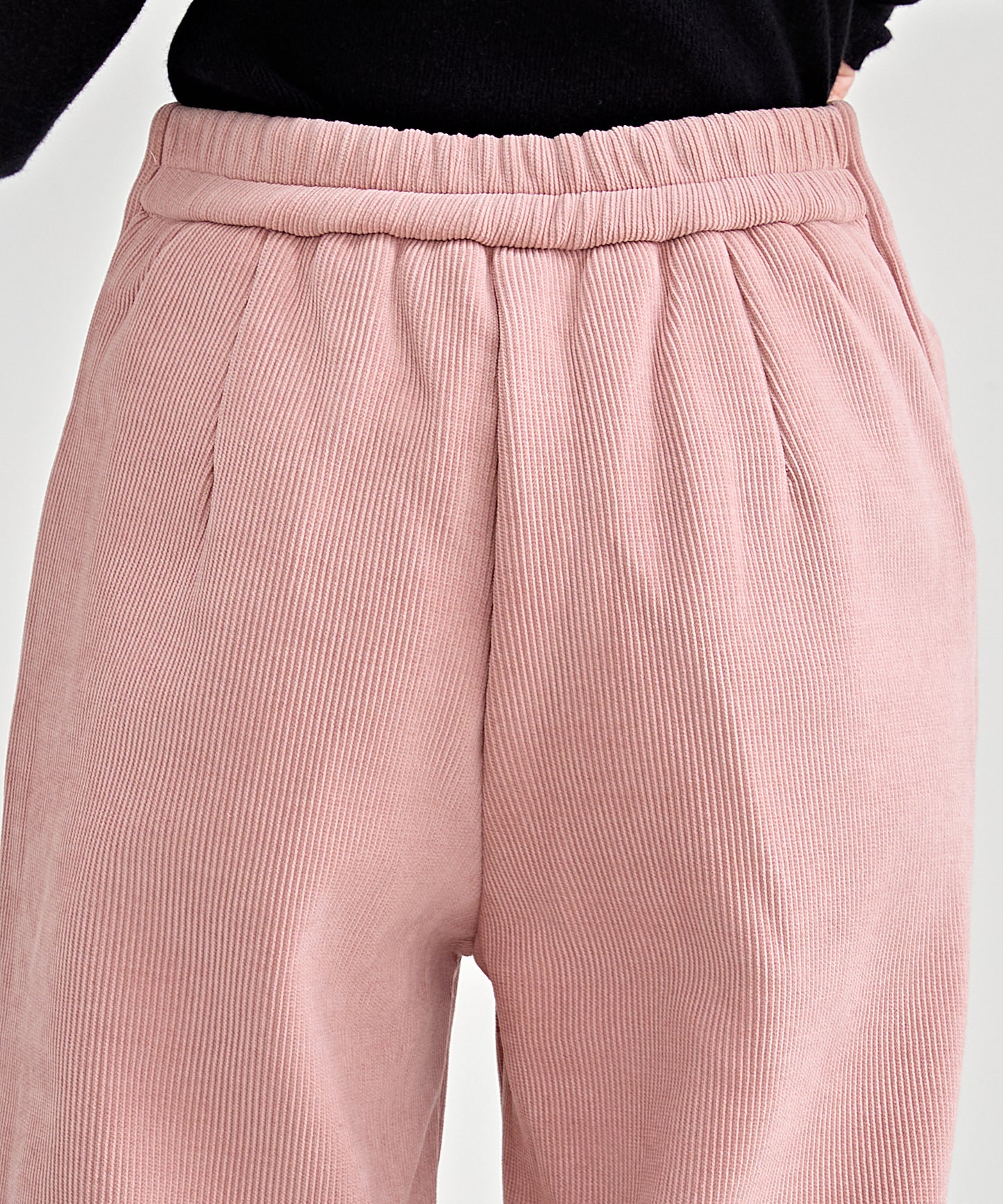 チャイナボタン コーデュロイ 裏起毛 ストレート タック パンツ