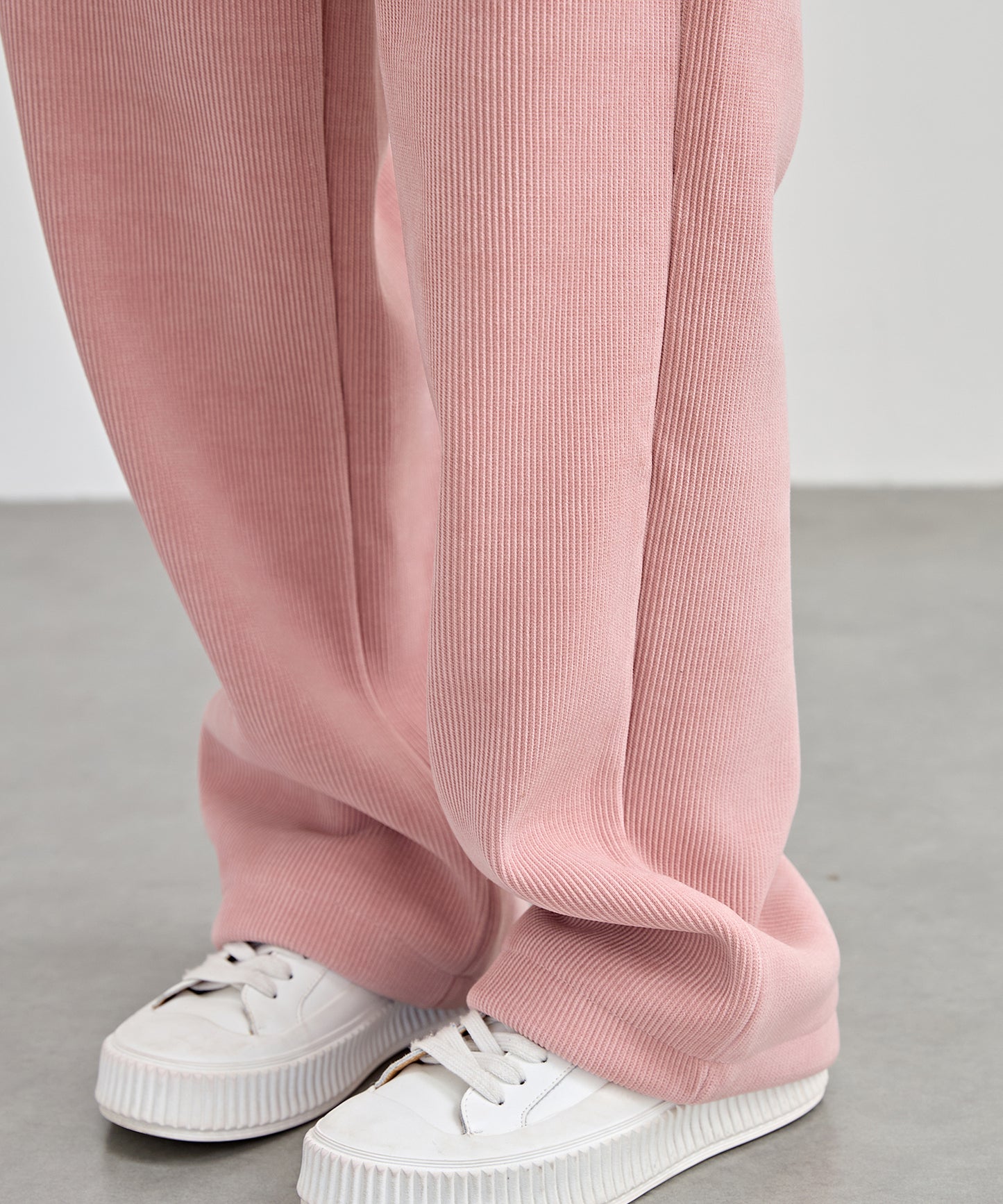 チャイナボタン コーデュロイ 裏起毛 ストレート タック パンツ