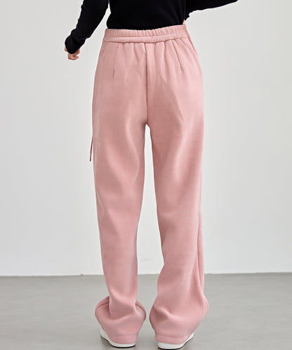 チャイナボタン コーデュロイ 裏起毛 ストレート タック パンツ