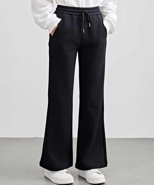 ソリッドカラー ハイウエスト あったか フレア イージーパンツ 裏起毛