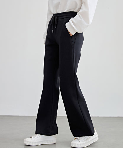 ソリッドカラー ハイウエスト あったか フレア イージーパンツ 裏起毛