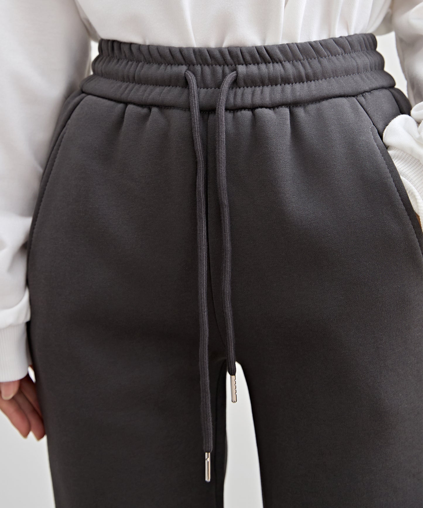 ソリッドカラー ハイウエスト あったか フレア イージーパンツ 裏起毛