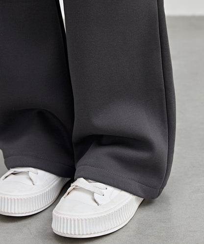 ソリッドカラー ハイウエスト あったか フレア イージーパンツ 裏起毛