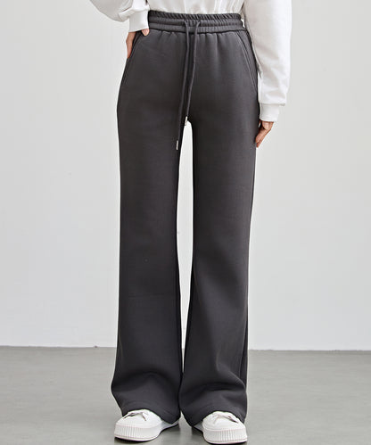 ソリッドカラー ハイウエスト あったか フレア イージーパンツ 裏起毛