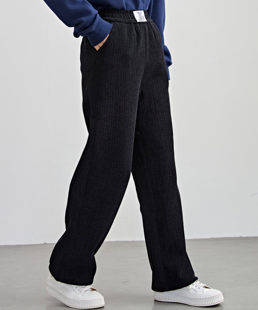 タグ付き ストレート フリース セミワイド イージーパンツ 裏起毛