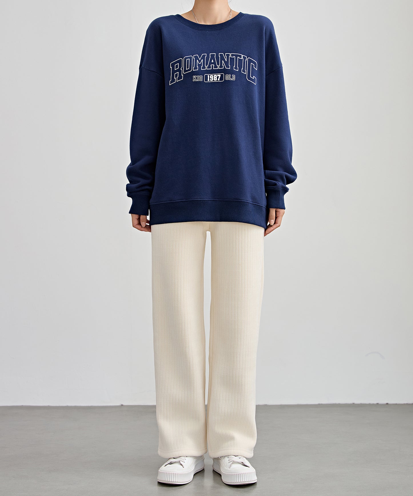 タグ付き ストレート フリース セミワイド イージーパンツ 裏起毛