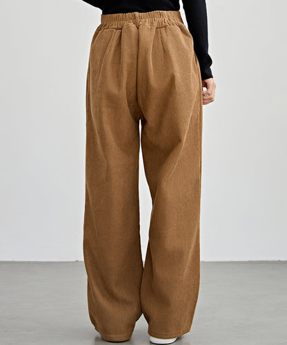 ハートボタン コーデュロイ ストレート パンツ