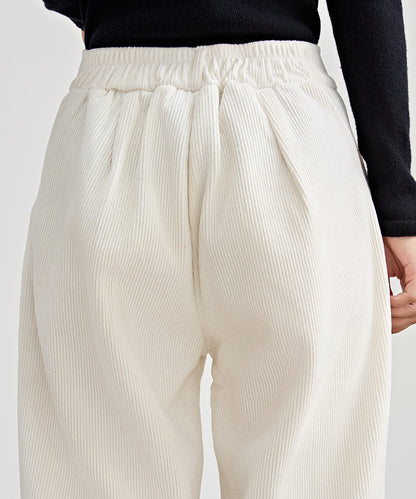 ハートボタン コーデュロイ ストレート パンツ