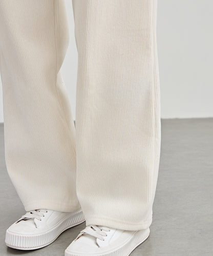 ハートボタン コーデュロイ ストレート パンツ