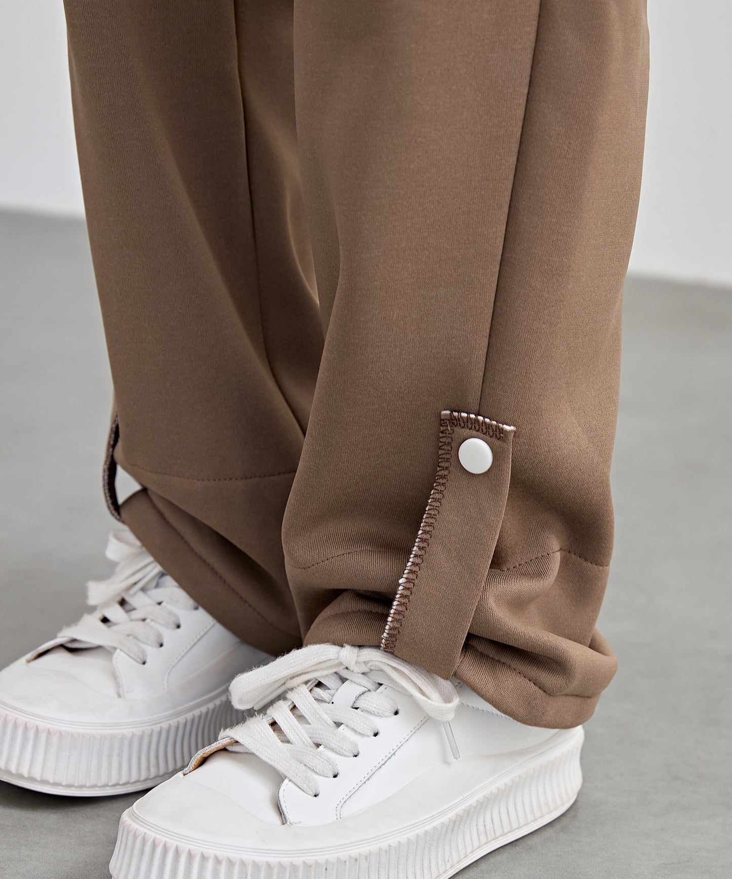 裏起毛 配色 チェック イージー ストレート パンツ