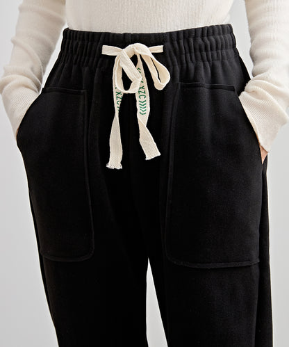 裏起毛 厚手 テーパード スウェット パンツ