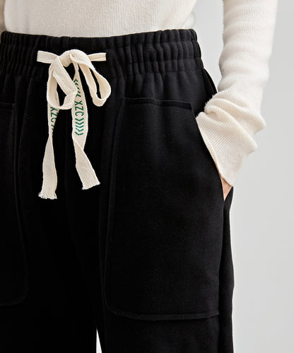 裏起毛 厚手 テーパード スウェット パンツ