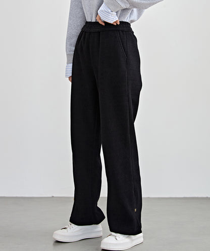 サイド スリット ストレート コーデュロイ パンツ 裏起毛