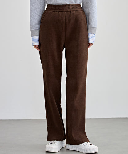 サイド スリット ストレート コーデュロイ パンツ 裏起毛