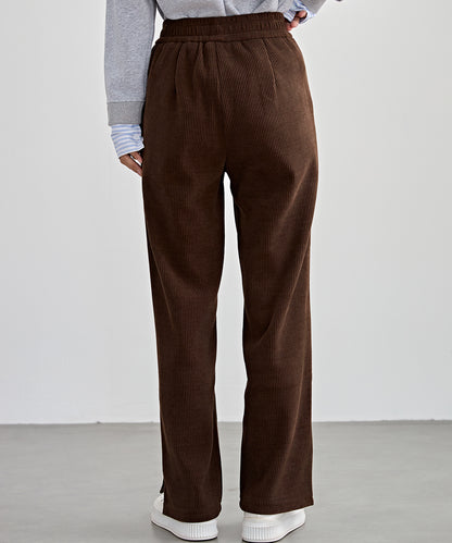 サイド スリット ストレート コーデュロイ パンツ 裏起毛