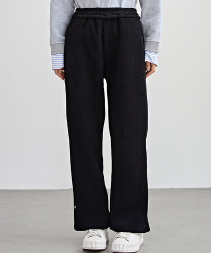 サイド スリット ストレート コーデュロイ パンツ 裏起毛