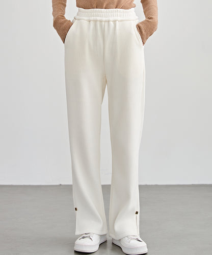 サイド スリット ストレート コーデュロイ パンツ 裏起毛