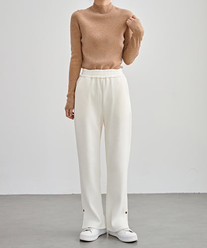 サイド スリット ストレート コーデュロイ パンツ 裏起毛