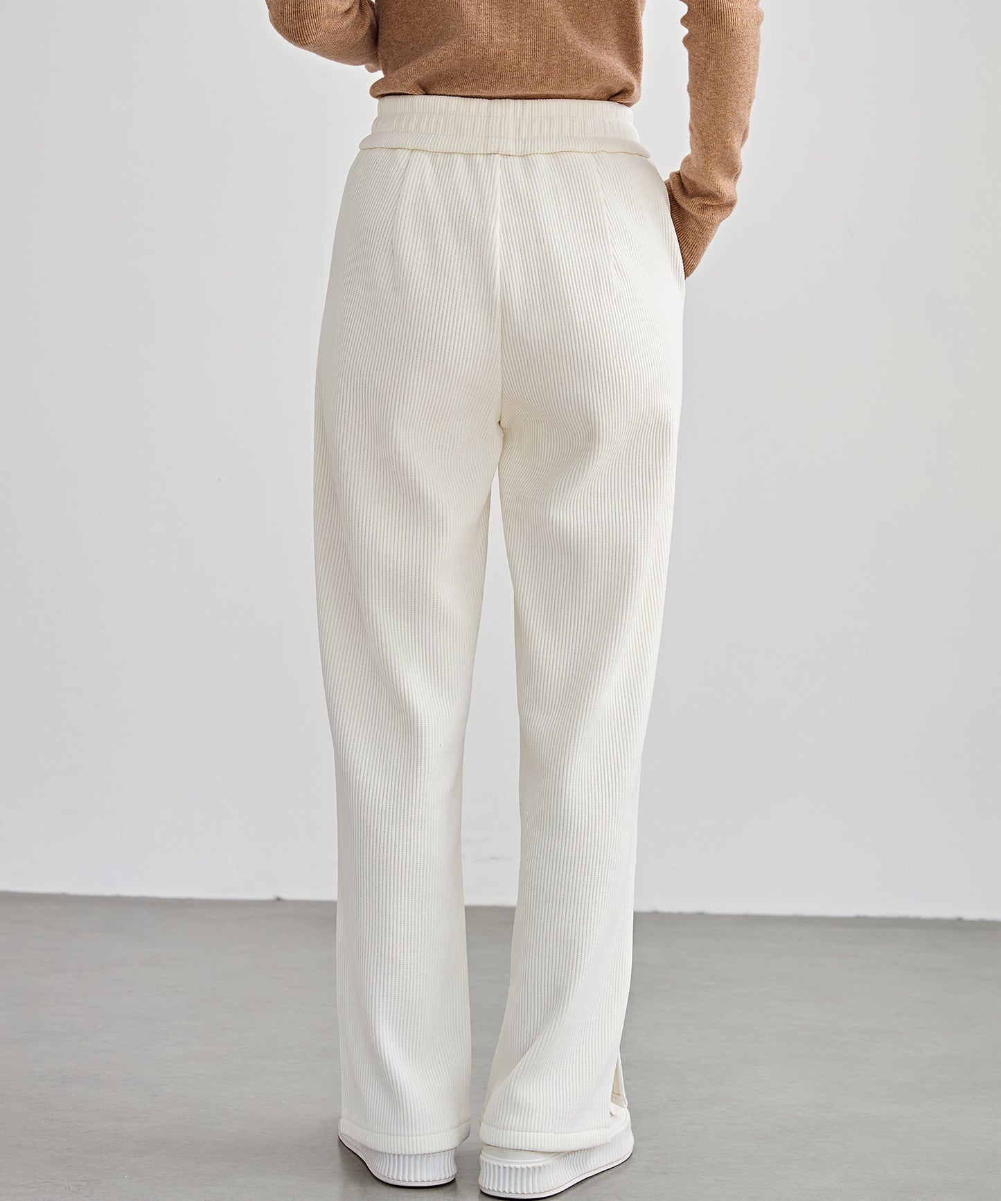サイド スリット ストレート コーデュロイ パンツ 裏起毛