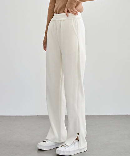 サイド スリット ストレート コーデュロイ パンツ 裏起毛