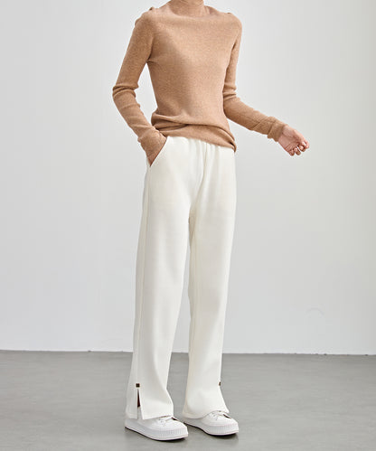 サイド スリット ストレート コーデュロイ パンツ 裏起毛