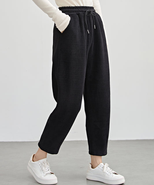 裏起毛 コーデュロイ イージー テーパード パンツ