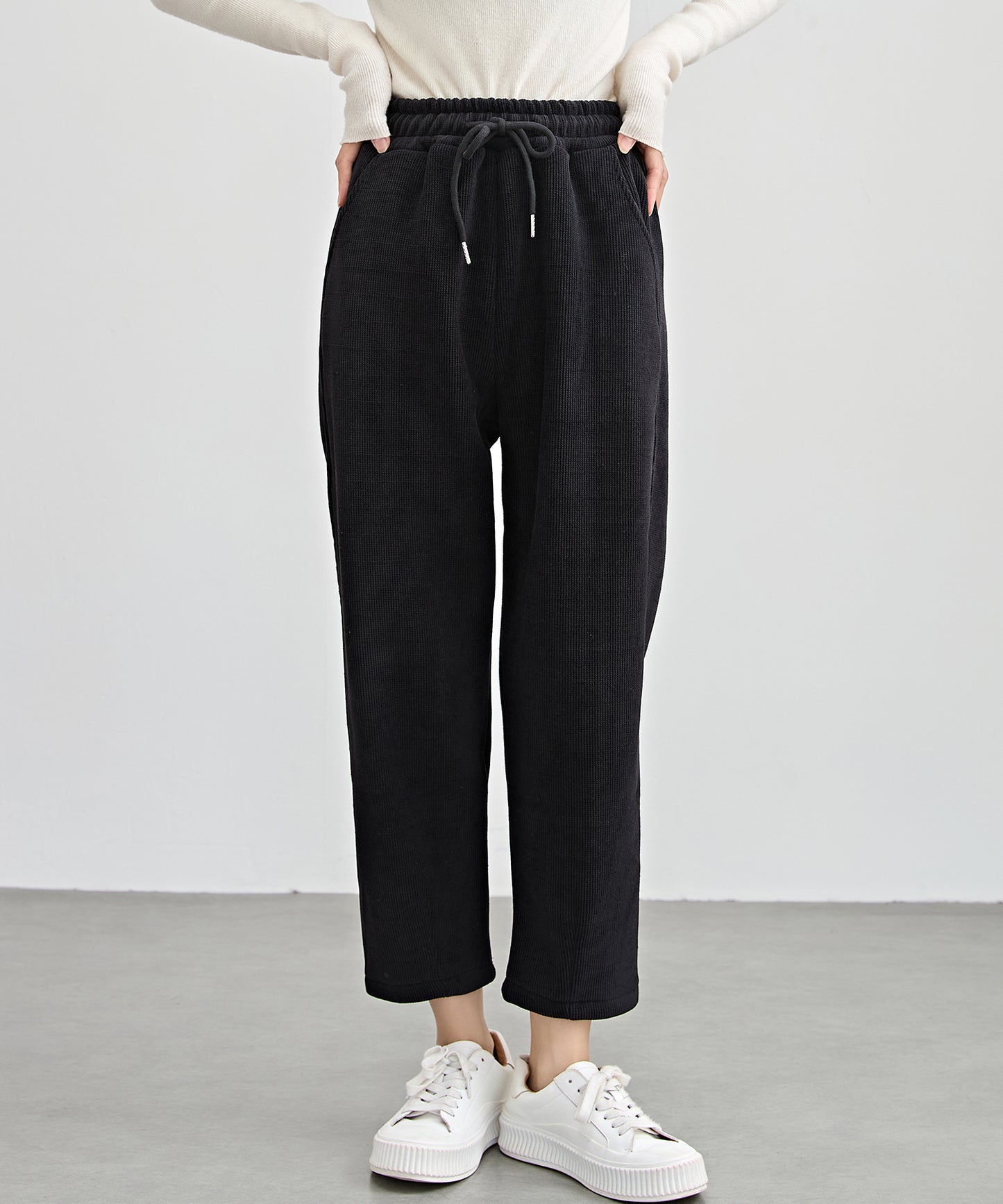 裏起毛 コーデュロイ イージー テーパード パンツ