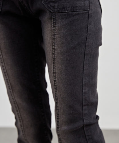 ハイウエスト ストレッチ フレア デニム パンツ