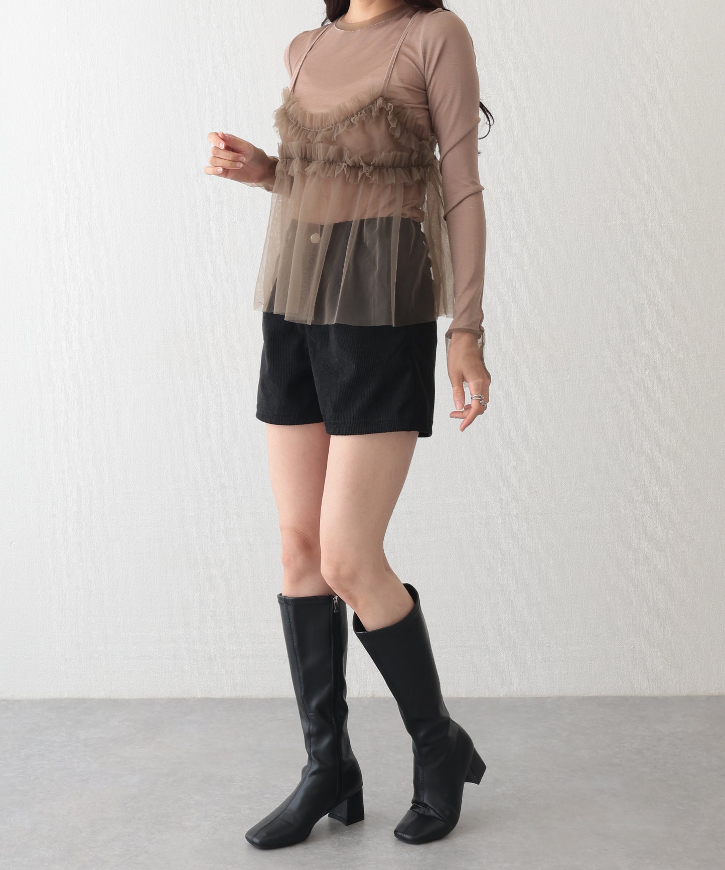 タック フレア コーデュロイ パンツ キュロット