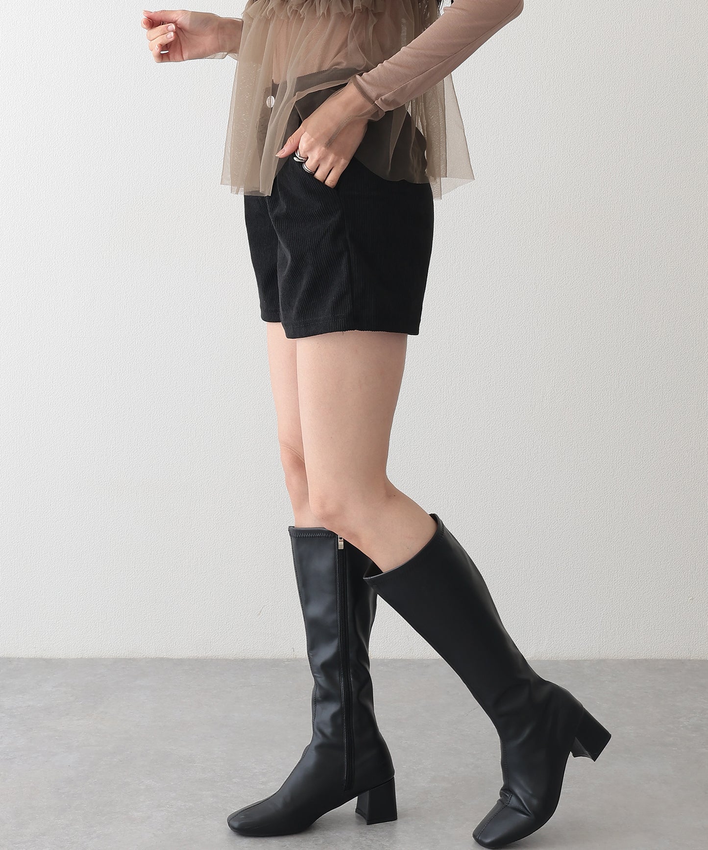 タック フレア コーデュロイ パンツ キュロット