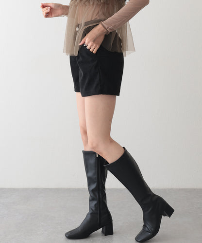 タック フレア コーデュロイ パンツ キュロット