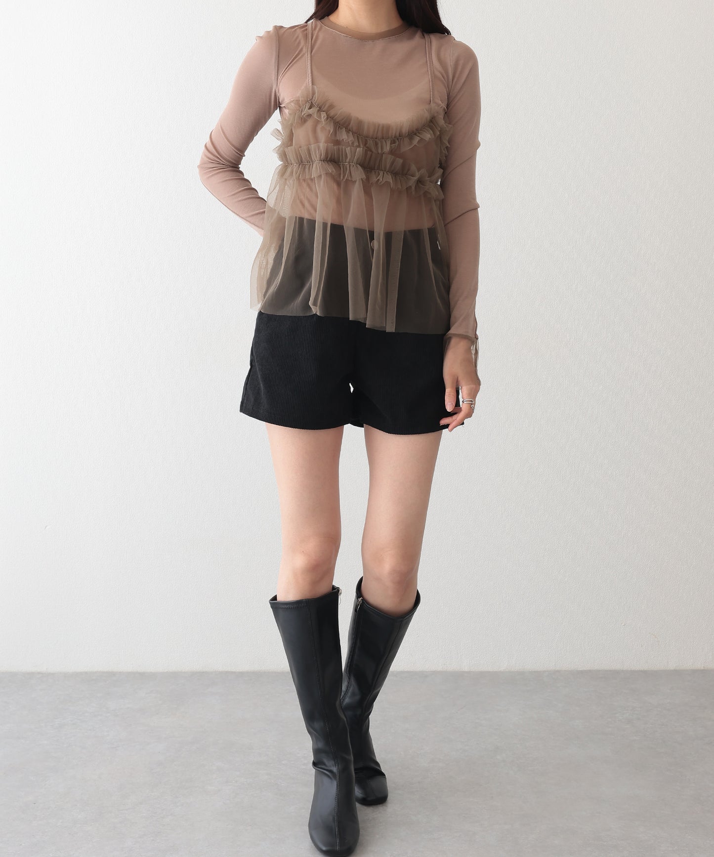 タック フレア コーデュロイ パンツ キュロット