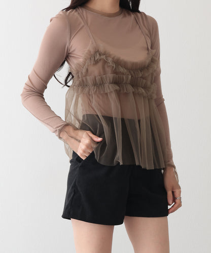 タック フレア コーデュロイ パンツ キュロット