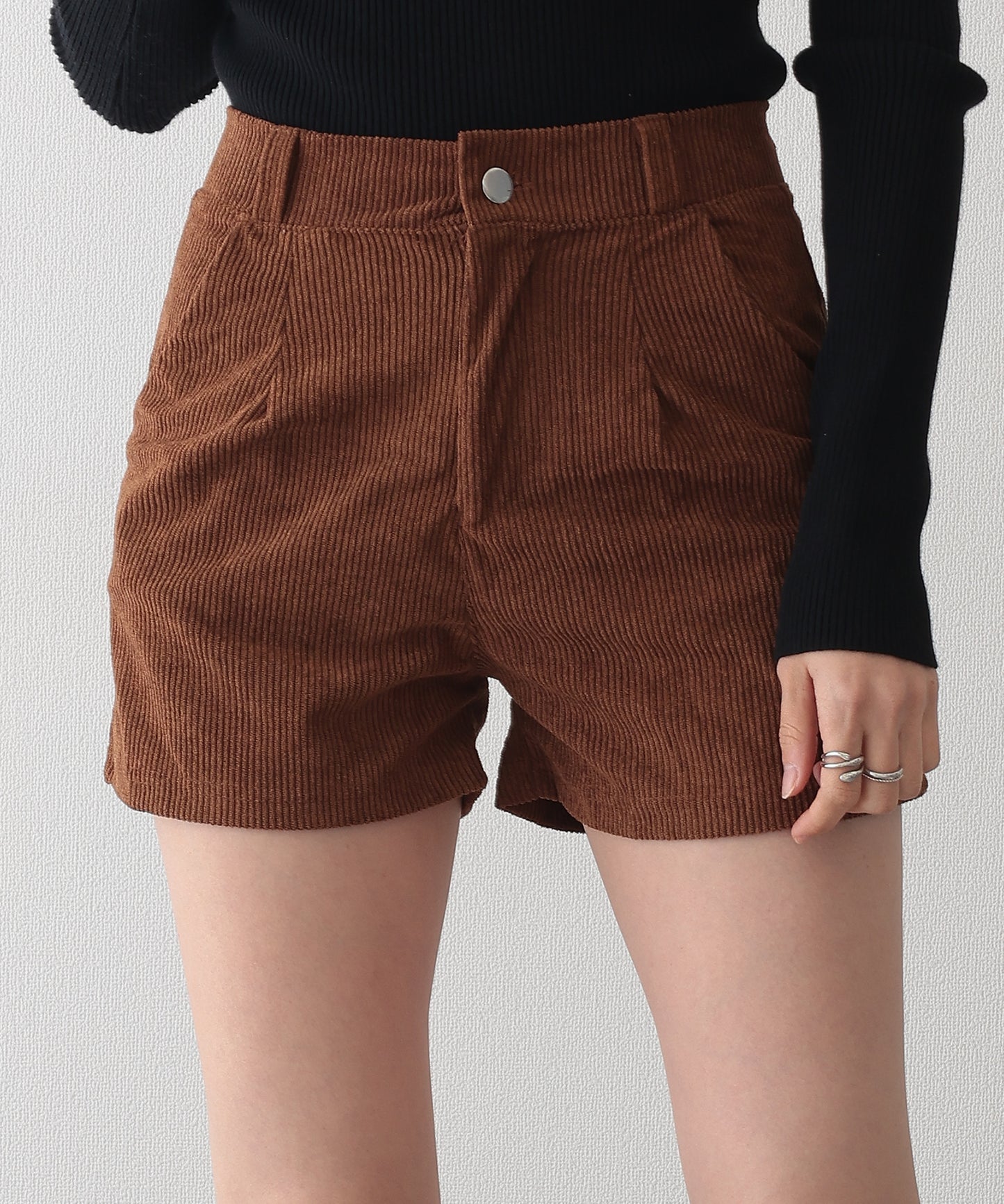 タック フレア コーデュロイ パンツ キュロット